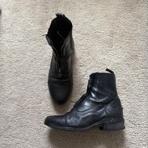 Ariat black leather ankle boots equestrian riding boots minimal grunge